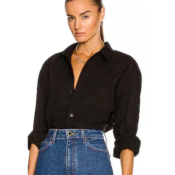 Citizens of Humanity Womens Button Down Kayla Shirt Black Cotton Size M - Picture 1 of 8